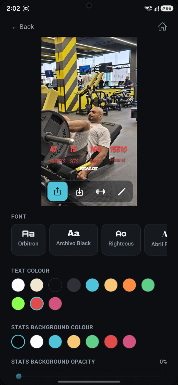 Customizing a Share Card with photo and colors