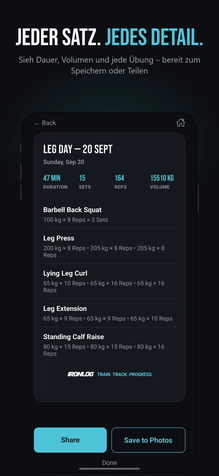 IronLog-Screenshot 8 von 8