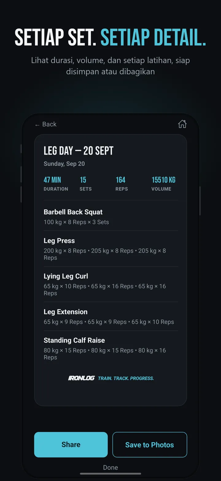 Tangkapan layar IronLog 8 dari 8